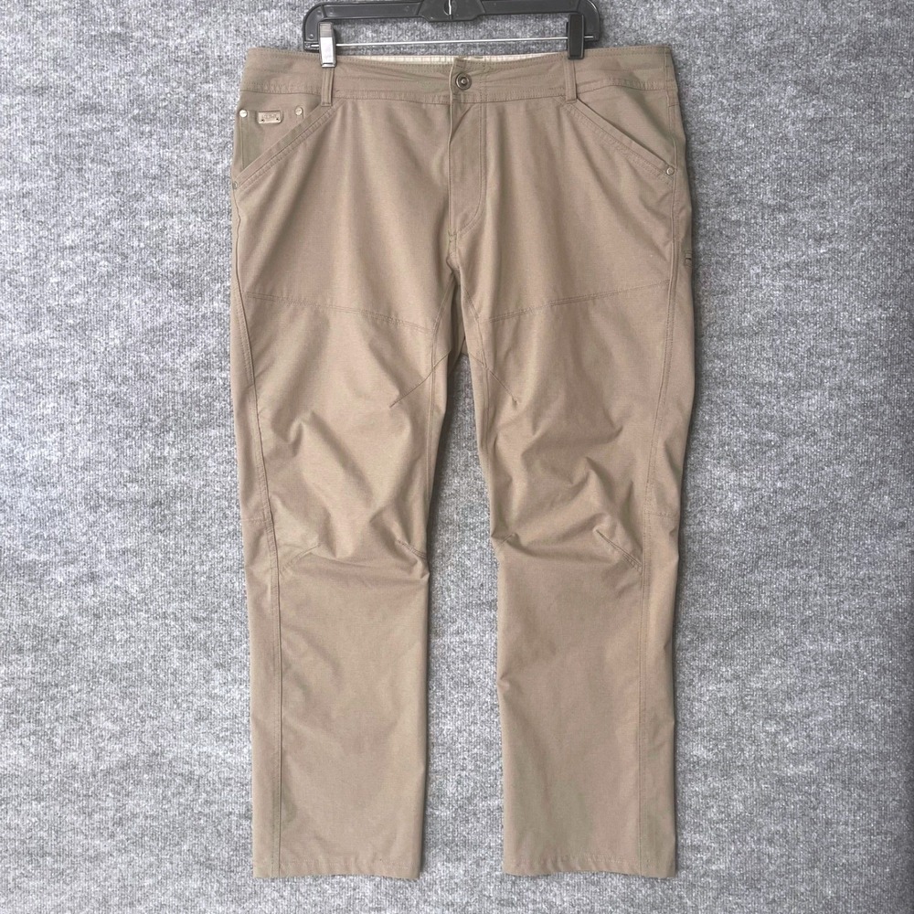 Kuhl Silencr Mens Ripstop Hiking Pants Khaki Tan 38x30 Style 5166 Articulated